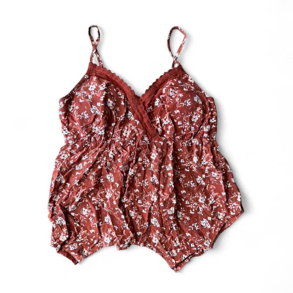 No boundries red floral romper